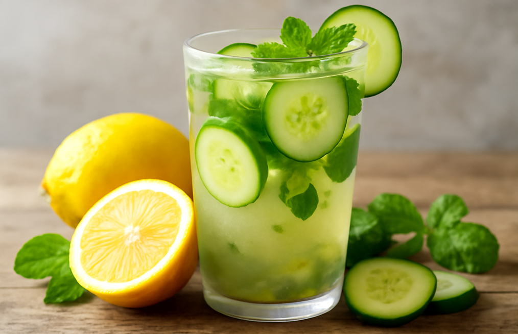 Limonada Detox con Pepino y Menta
