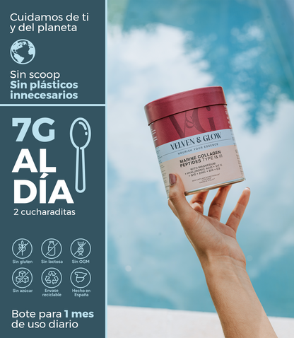 Colágeno Marino Hidrolizado con Magnesio, Ácido Hialurónico, Vitamina C, Coenzima Q10, Vitaminas D3 y B12